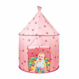 Cmgb Princess Castle Play Tent; Kids Foldable Games Tent House Toy for Indoor & Outdoor Use-Pink