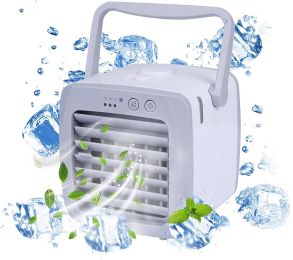 Portable USB Personal Mini Air Conditioner Fan, 3 Speeds, Quiet, Adjustable Vane, Ice Water Tank