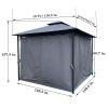 10x10 Ft Outdoor Patio Garden Gazebo Tent; Outdoor Shading; Gazebo Canopy With Curtains; Gray