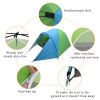 4-Person Double Layer Family Camping Tent Outdoor Instant Cabin Tent for Hiking Backpacking Trekking Blue & Green