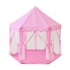 Outdoor Indoor Portable Folding Princess Castle Tent Kids Children Funny Play Fairy House Kids Play Tent(LED Star Lights)