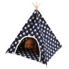 Canvas and Pine Foldable Indoor and Outdoor Pet Tent Washable Dog Bed Play House