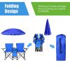 Portable Folding Picnic Double Chair W/Umbrella Table Cooler Beach Camping Chair