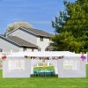 10'x30' Outdoor Party Tent with 8 Removable Sidewalls; Waterproof Canopy Patio Wedding Gazebo; White