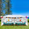 10'x20' Outdoor Party Tent with 6 Removable Sidewalls; Waterproof Canopy Patio Wedding Gazebo; White