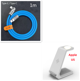 3 In 1 Fast Charging Station Wireless Charger Stand Wireless Quick Charge Dock For Phone Holder (Option: White Set8-Apple US plug)