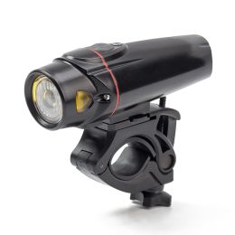 New Bicycle Light USB Rechargeable Headlight Tail Light (Color: Black)