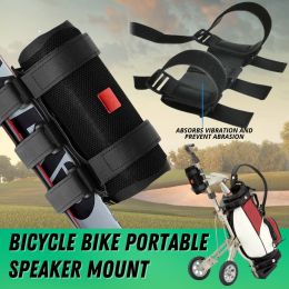 Bicycle Portable Bluetooth Speaker Mount For Golf Cart Bike Strap Accessories (Option: Black-PU Leather)