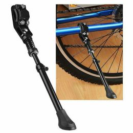 Road Bike Mountain Bicycle Adjustable Metal Bike Side Kickstand Black (Option: Aluminum)