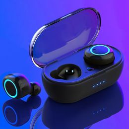 Waterproof Bluetooth 5.0 Wireless Earbuds Headphone Headset Noise Cancelling TWS (Option: Random)