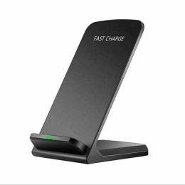 Fast Qi Wireless Charging Stand Dock Charger For IPhone 8 X XS 11 12 13 Pro Max (Color: Black)