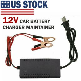 Car Battery Charger Maintainer Auto 12V Trickle RV For Truck Motorcycle ATV US (Option: Charger-Black)