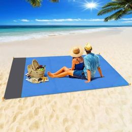 Pocket Picnic Waterproof Beach Mat Sand Blanket Camping Outdoor Picknick Tent Folding Cover Bedding (Specification (Length * Width): 200*140Cm, Color: Light Blue)