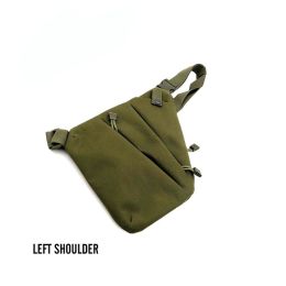 Men's Nylon Shoulder Bag; Multifunctional Concealed Tactical Storage Bag; Holster (Material: Nylon, Color: Green Left)