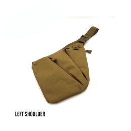 Men's Nylon Shoulder Bag; Multifunctional Concealed Tactical Storage Bag; Holster (Material: Nylon, Color: Tan Left)