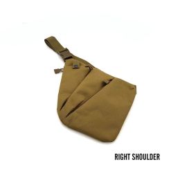 Men's Nylon Shoulder Bag; Multifunctional Concealed Tactical Storage Bag; Holster (Material: Nylon, Color: Tan Right)