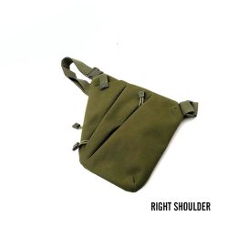 Men's Nylon Shoulder Bag; Multifunctional Concealed Tactical Storage Bag; Holster (Material: Nylon, Color: Green Right)