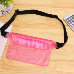 Waterproof Swimming Bag; Ski Drift Diving Shoulder Waist Pack Bag Underwater Mobile Phone Bags Case Cover For Beach Boat Sports (Color: rose red)