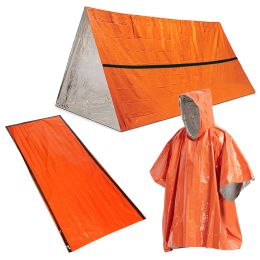 Outdoor Life Bivy Emergency Sleeping Bag Thermal Keep Warm Waterproof Mylar First Aid Emergency Blanke Camping Survival Gear (Ships From: China, Color: C)