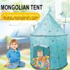 Princess Castle Play Tent; Kids Foldable Games Tent House Toy for Indoor & Outdoor Use-Blue