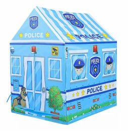 New Police Large Kid Play Tent; Kids Castle Tent House Camping Tents for Kids Indoor Outdoor (Color: as pic)