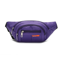 Sling Shoulder Travel Sport Pouch Unisex Fanny Pack Belt Waist Bag (Color: Purple, Type: Waist Bag)