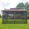 13x10 Outdoor Patio Gazebo Canopy Tent With Ventilated Double Roof And Mosquito net(Detachable Mesh Screen On All Sides); Suitable for Lawn;  Garden;