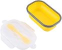 Lunch Box Collapsible Silicone Food Storage with Fork Spoon Expandable Eco Lunch Bento Box BPA-Free Dishwasher Freezer Microwave Safe