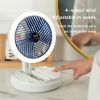 USB Charging Foldable Desk Fan Wall Mounted Hanging Ceiling Fan with LED Light 4 Speed Adjustable For Home Room Air Cooler Fan