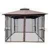 10x10 Outdoor Patio Gazebo Canopy Tent With Ventilated Double Roof And Mosquito net(Detachable Mesh Screen On All Sides); Suitable for Lawn;  Garden;