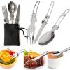 Hiking Picnic Tourist Tableware Set With Folding Spoon Mini Gas Stove