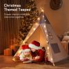 Play Tent with Free String Lights & Mat; Portable Canvas Playhouse for Kids Indoor Outdoor Playing