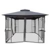 10x10 Outdoor Patio Gazebo Canopy Tent With Ventilated Double Roof And Mosquito net(Detachable Mesh Screen On All Sides); Suitable for Lawn;  Garden;