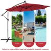 10 Feet Patio Solar Powered Cantilever Umbrella with Tilting System