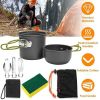 Outdoor Hiking Picnic Camping Cookware Set Picnic Stove Aluminum Pot Pans Kit