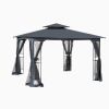 10x10 Outdoor Patio Gazebo Canopy Tent With Ventilated Double Roof And Mosquito net(Detachable Mesh Screen On All Sides); Suitable for Lawn;  Garden;