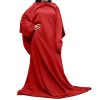 Wearable Fleece Blanket with Sleeves Cozy Warm Microplush Sofa Blanket Extra Soft Lightweight for Adult Women Men 3 Colors