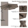 10 Feet Patio Solar Powered Cantilever Umbrella with Tilting System