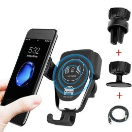 10W QI Wireless Fast Car Charger Mount Holder Stand Automatic Clamping Charging (Option: default)